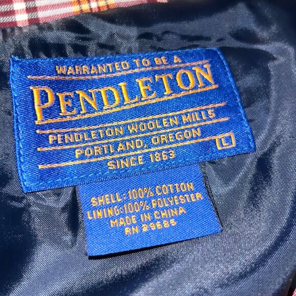 NWT Lightweight Plaid Pendleton Cotton Jacket Size Large - Picture 5 of 7